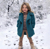 Girls Sherpa Coat - Teal.